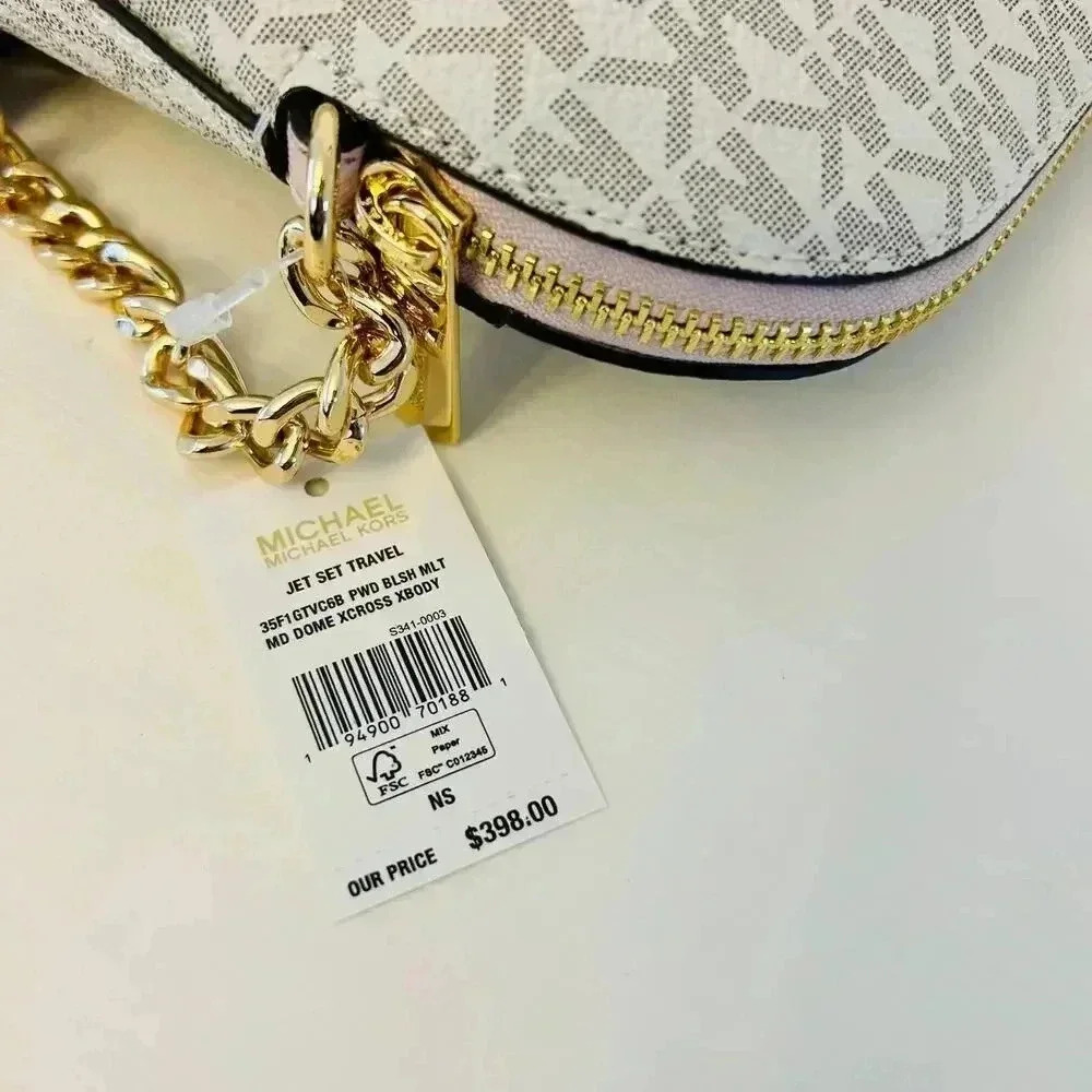 Michael Kors Jet Set Travel Medium Logo Dome Crossbody Bag MK - Picture 6 of 9